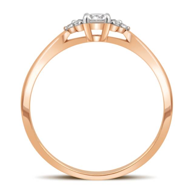 Помолвочное кольцо из красного золота с бриллиантами (032766)