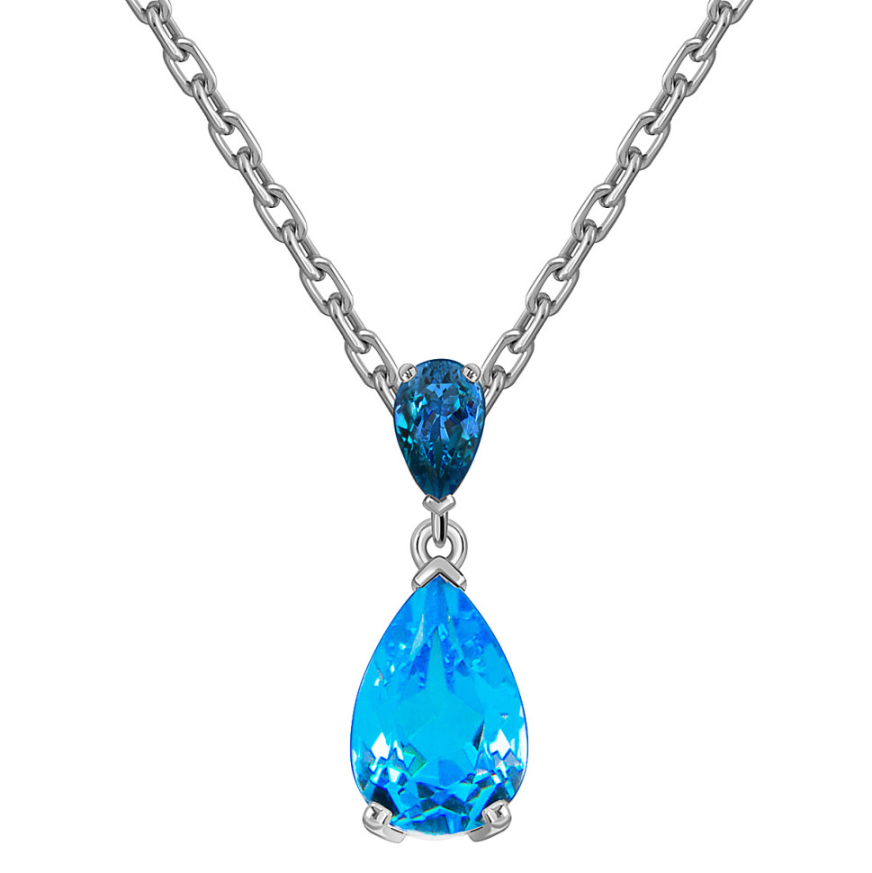 Колье из белого золота с топазами (059199)