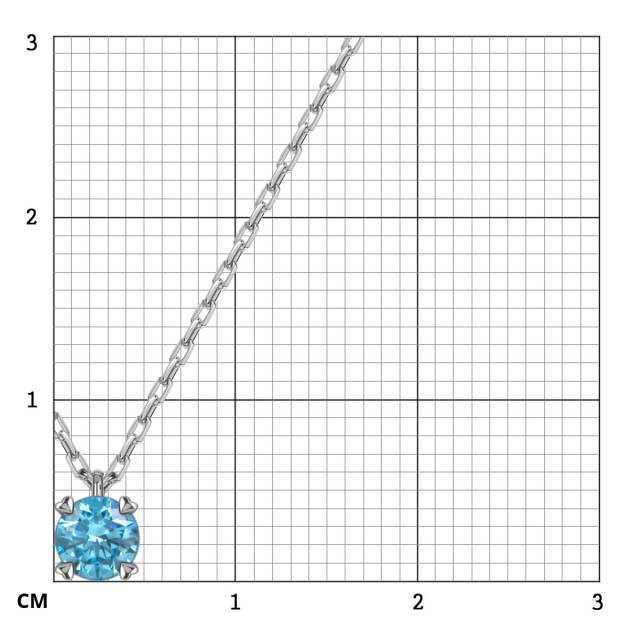 Колье из белого золота с голубым бриллиантом (060040)