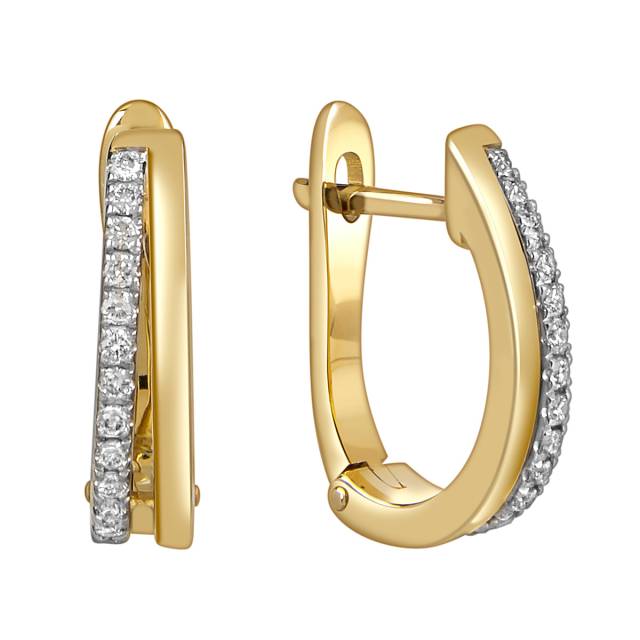 Серьги из жёлтого золота с бриллиантами (059957)