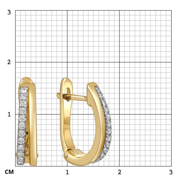 Серьги из жёлтого золота с бриллиантами (059957)