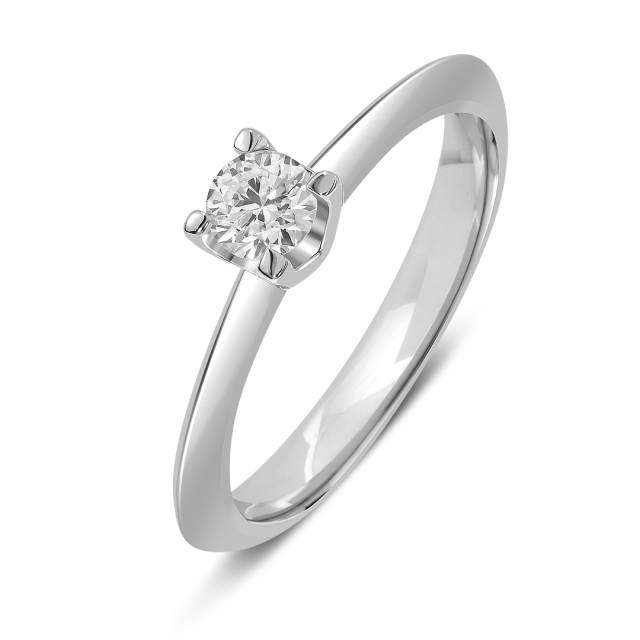 Помолвочное кольцо из белого золота с бриллиантом (047661)