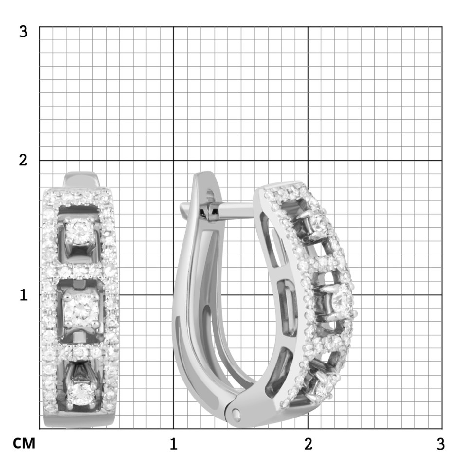 Серьги из белого золота с бриллиантами (039695)