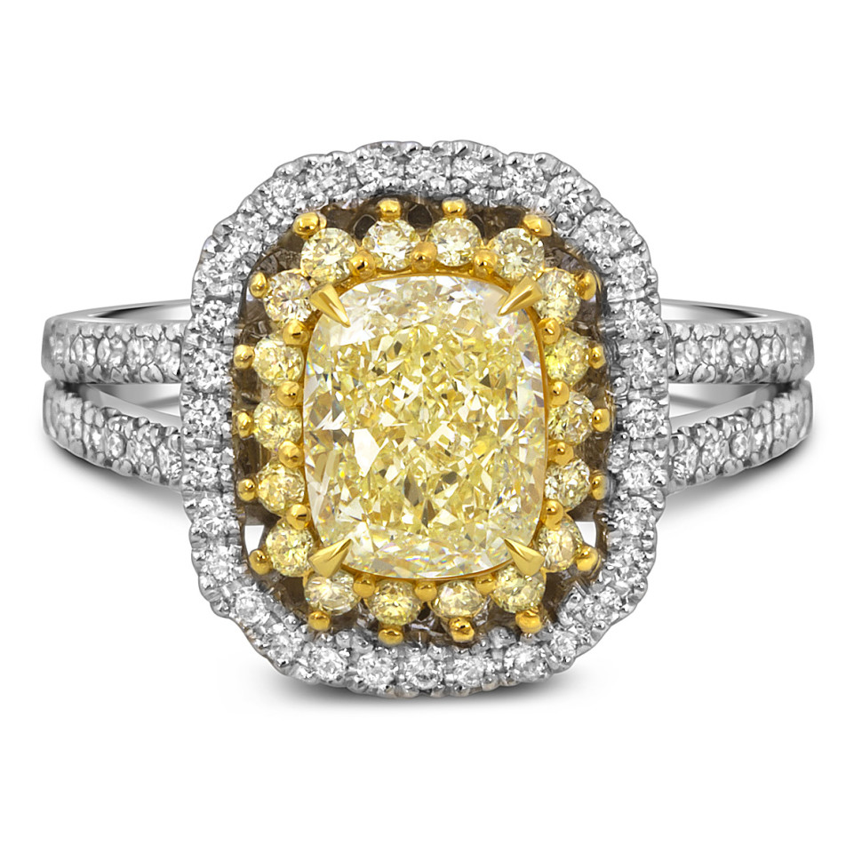 Помолвочное кольцо из белого золота с бриллиантами (055659)