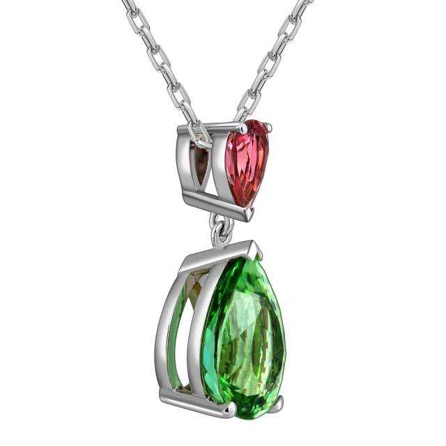 Колье из белого золота с цветными турмалинами (063153)