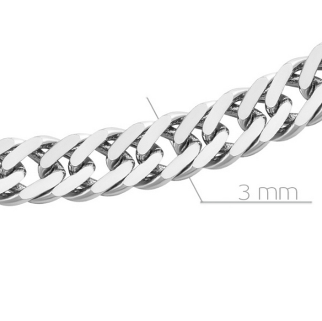 Цепь автомат из белого золота, плетение "Двойное панцирное" (052118)