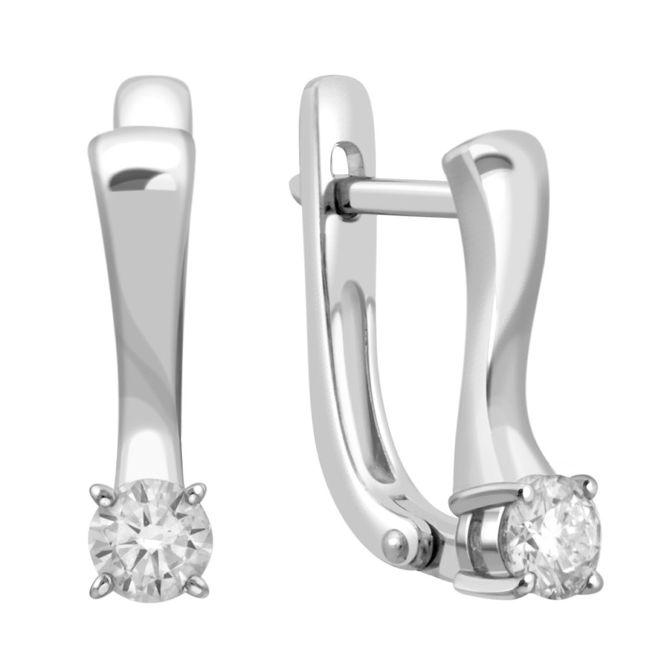 Серьги из белого золота с бриллиантами (032708)