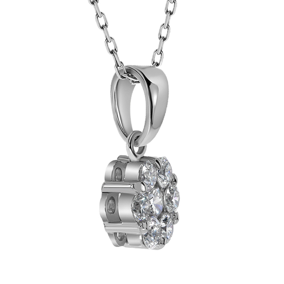 Кулон из белого золота с бриллиантами (061579)