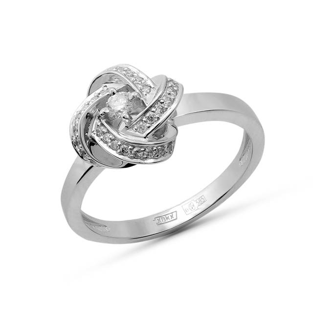 Кольцо из белого золота с бриллиантами (060936)