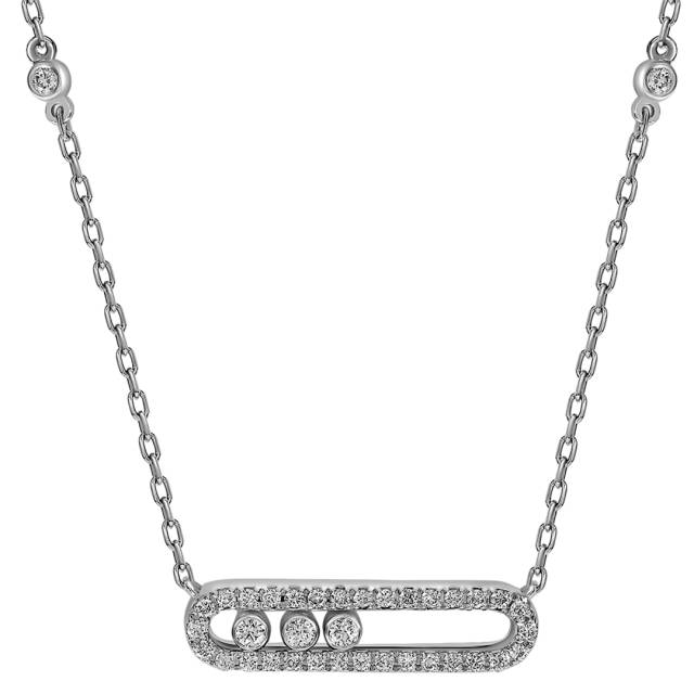 Колье из белого золота с бриллиантами (061060)