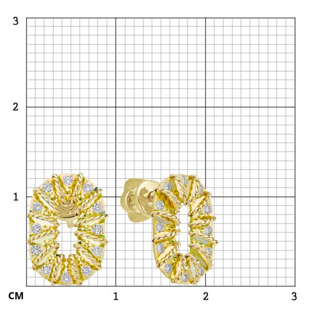 Серьги из жёлтого золота с бриллиантами (064089)