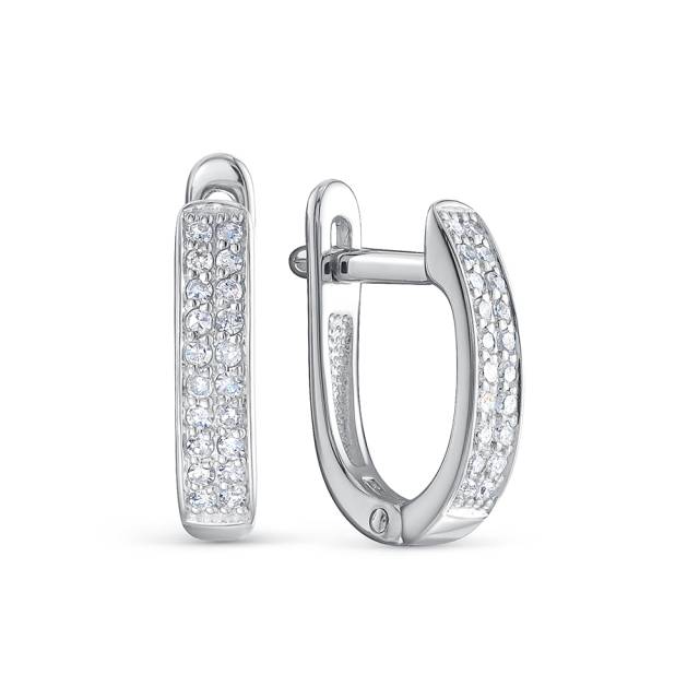 Серьги из белого золота с бриллиантами (053937)