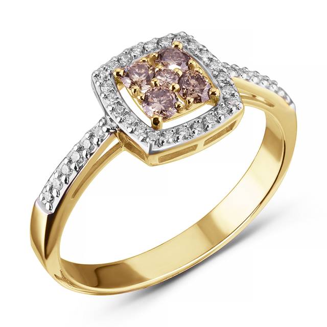 Кольцо из жёлтого золота с бриллиантами  (063756)