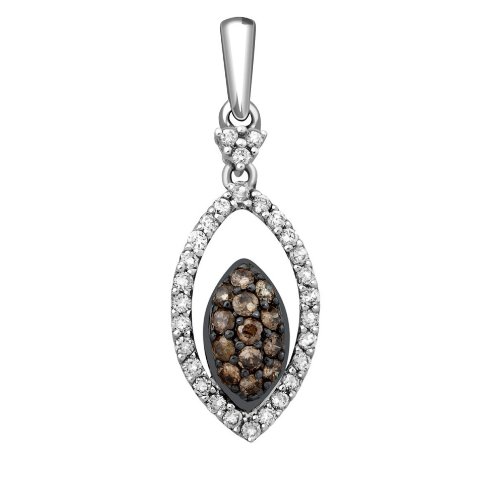 Кулон из белого золота с бриллиантами (015136)