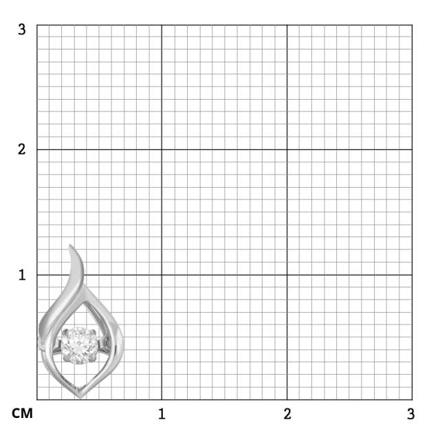 Кулон из белого золота с "плавающим" бриллиантом (041284)