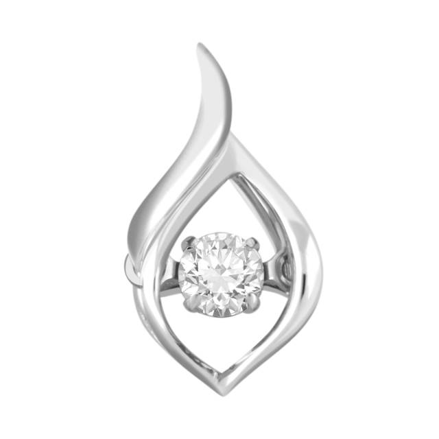 Кулон из белого золота с "плавающим" бриллиантом (041284)