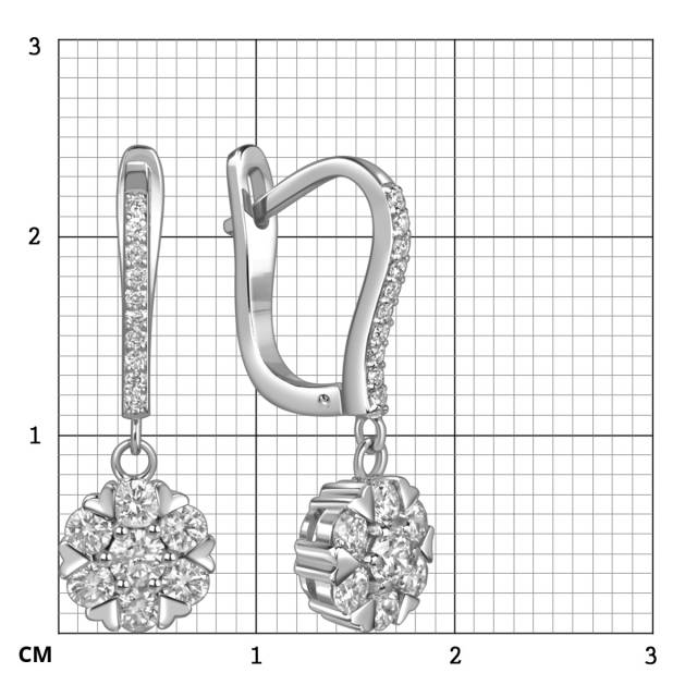 Серьги из белого золота с бриллиантами (054160)