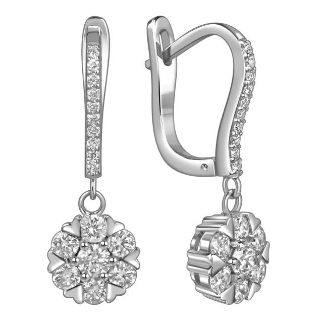 Серьги из белого золота с бриллиантами (054160)