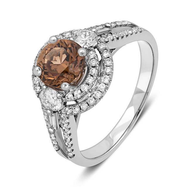 Помолвочное кольцо из белого золота с бриллиантами (049023)