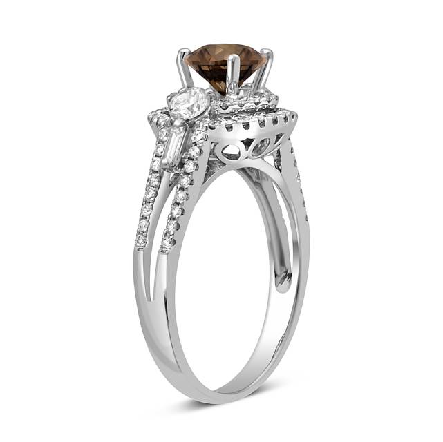 Помолвочное кольцо из белого золота с бриллиантами (049023)