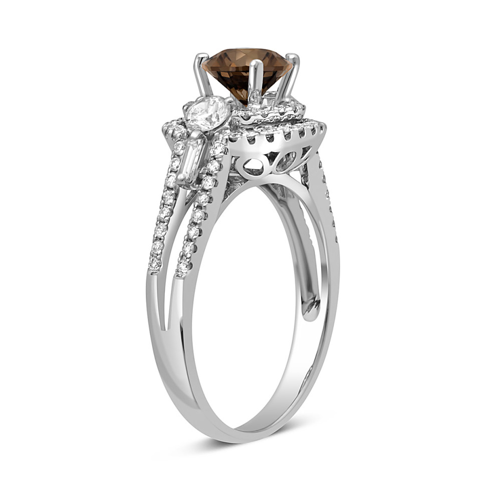 Помолвочное кольцо из белого золота с бриллиантами (049023)