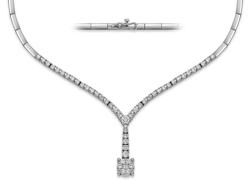 Колье из белого золота с бриллиантами (059136)