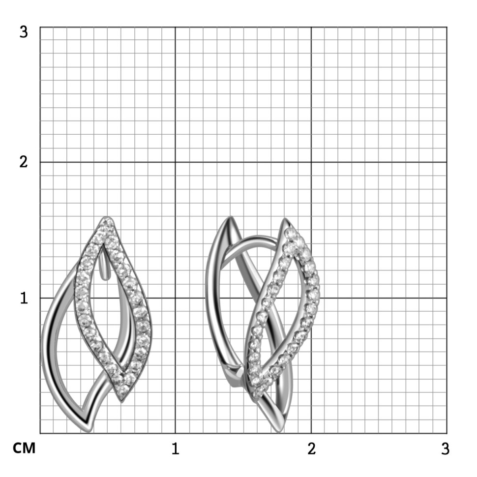 Серьги из белого золота с бриллиантами (059600)