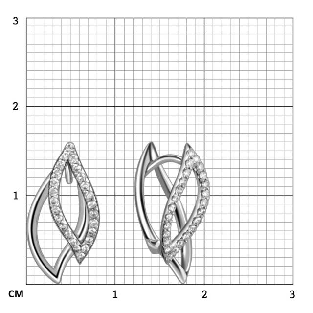 Серьги из белого золота с бриллиантами (059600)