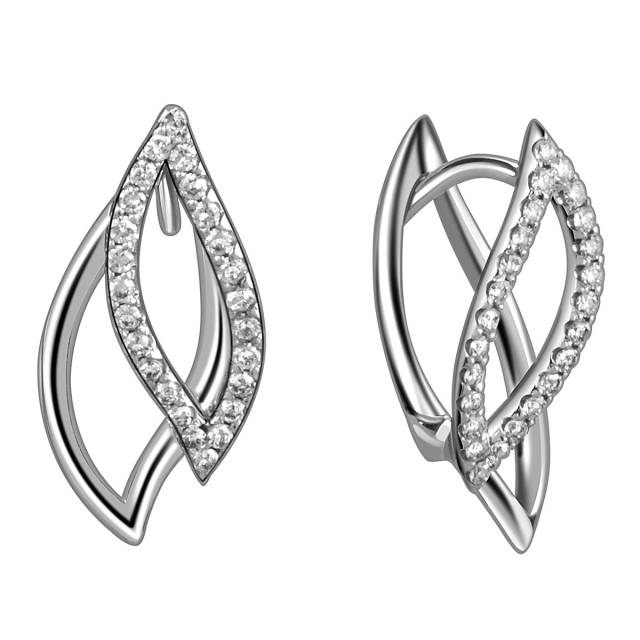 Серьги из белого золота с бриллиантами (059600)