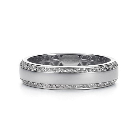 Обручальное кольцо из белого золота с бриллиантами (058359)