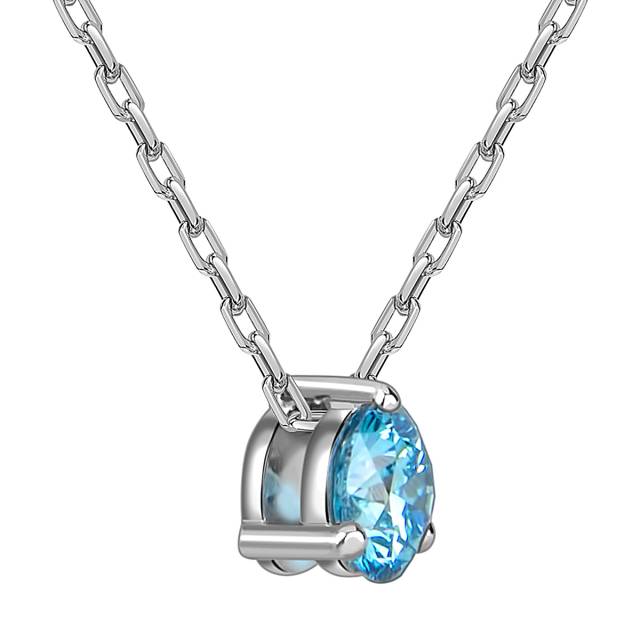 Колье из белого золота с голубым бриллиантом (060054)