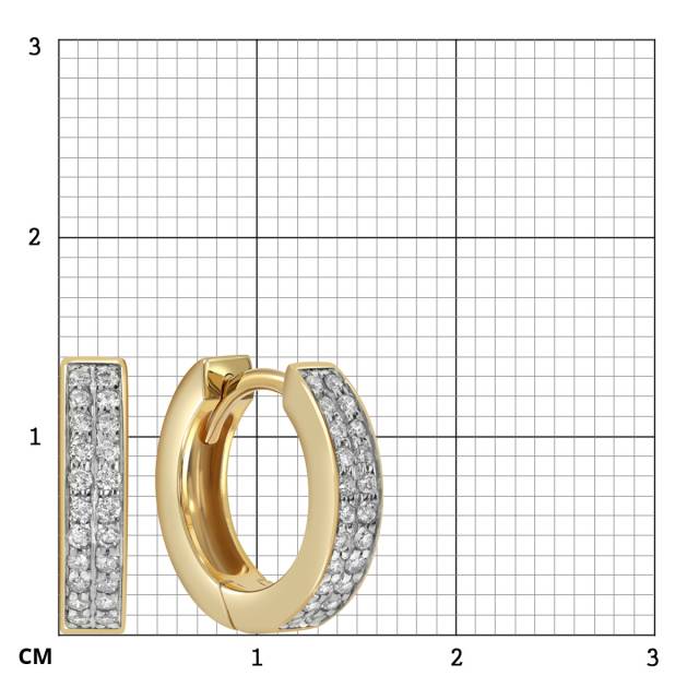 Серьги конго из жёлтого золота с бриллиантами (059908)