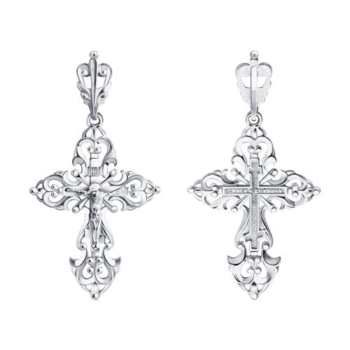 Кулон крест из белого золота (045841)