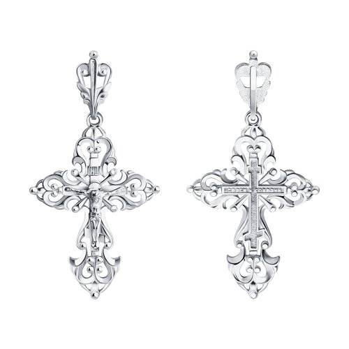 Кулон крест из белого золота (045841)