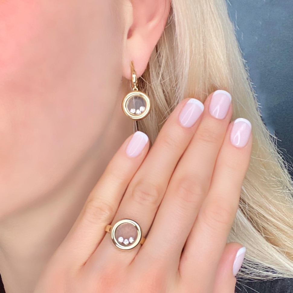 Кольцо из жёлтого золота с бриллиантами (039671)