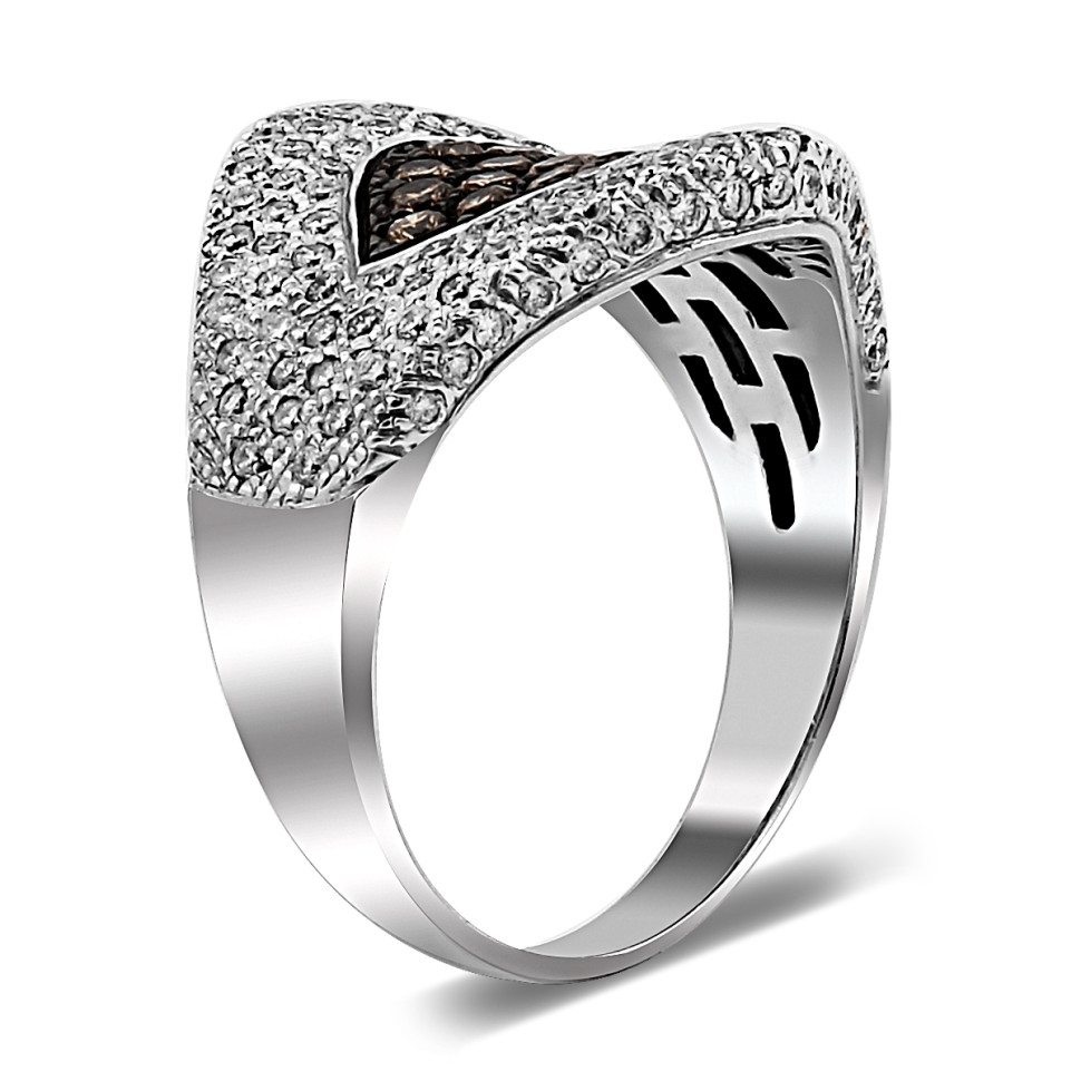 Кольцо из белого золота с бриллиантами (020973)