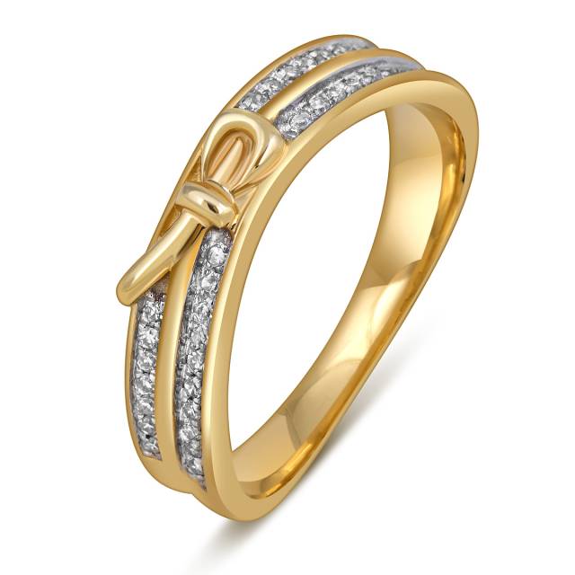 Кольцо из жёлтого золота с бриллиантами (010734)