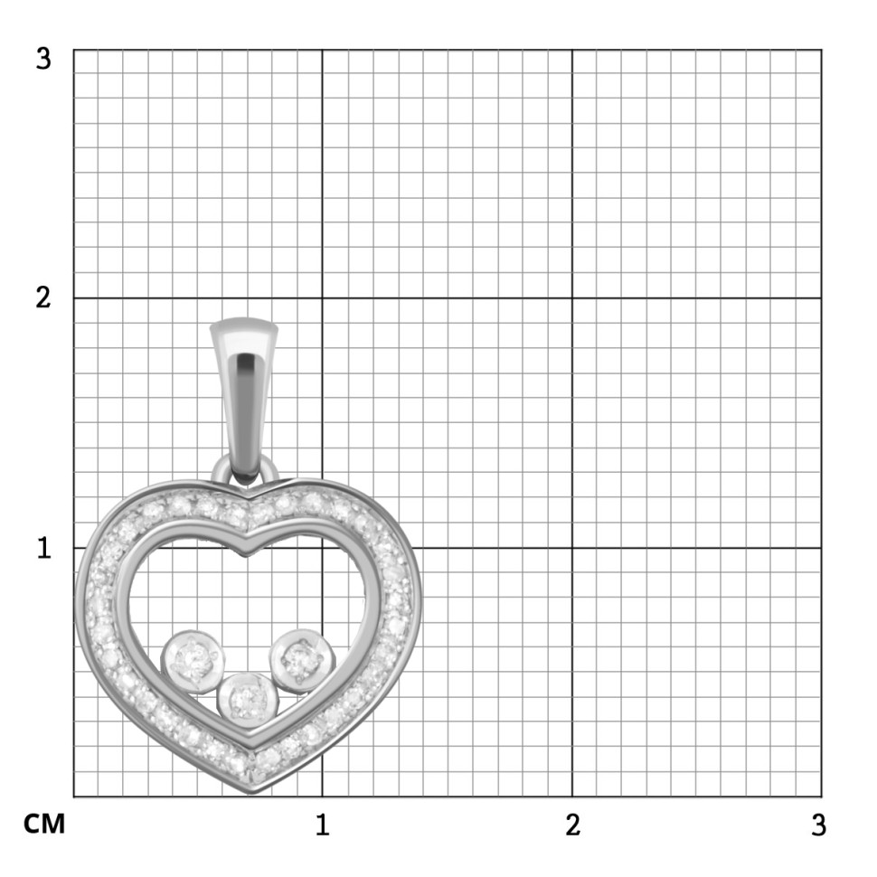 Кулон из белого золота с бриллиантами (039715)