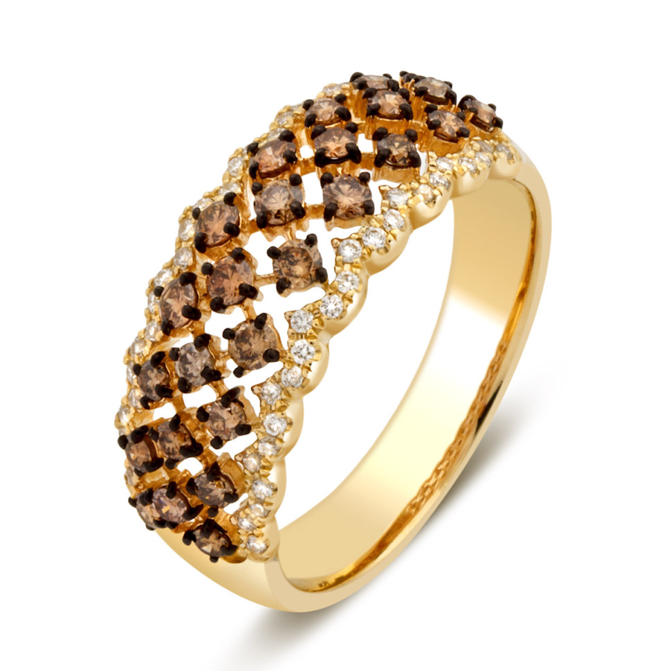 Кольцо из жёлтого золота с бриллиантами (025338)