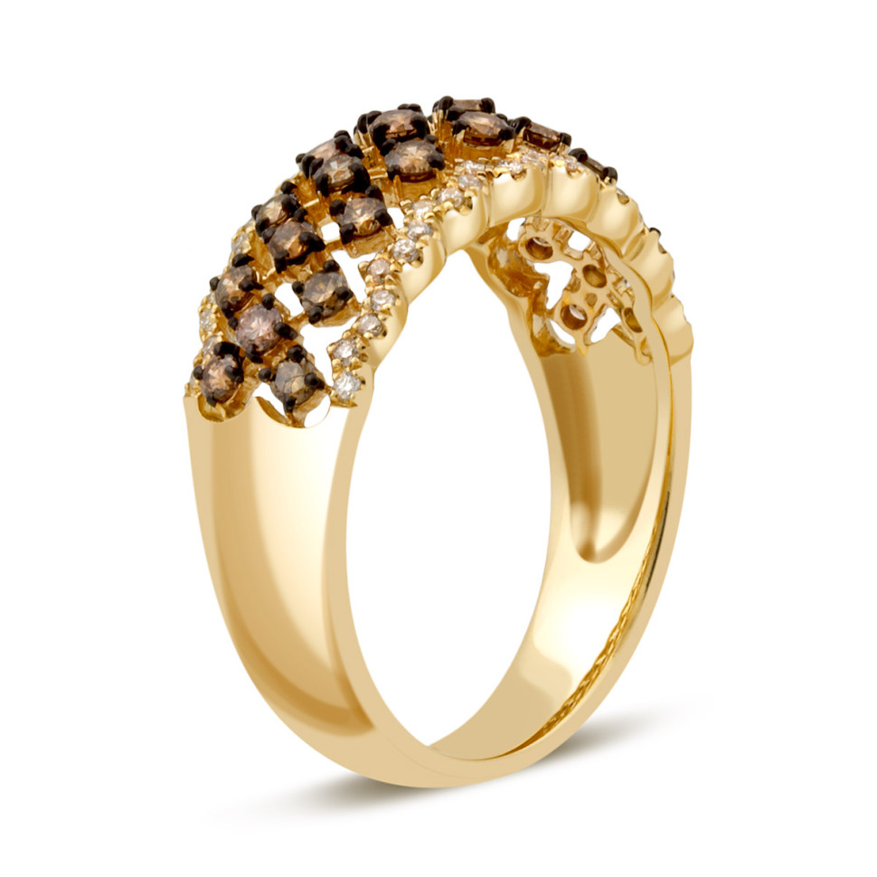 Кольцо из жёлтого золота с бриллиантами (025338)