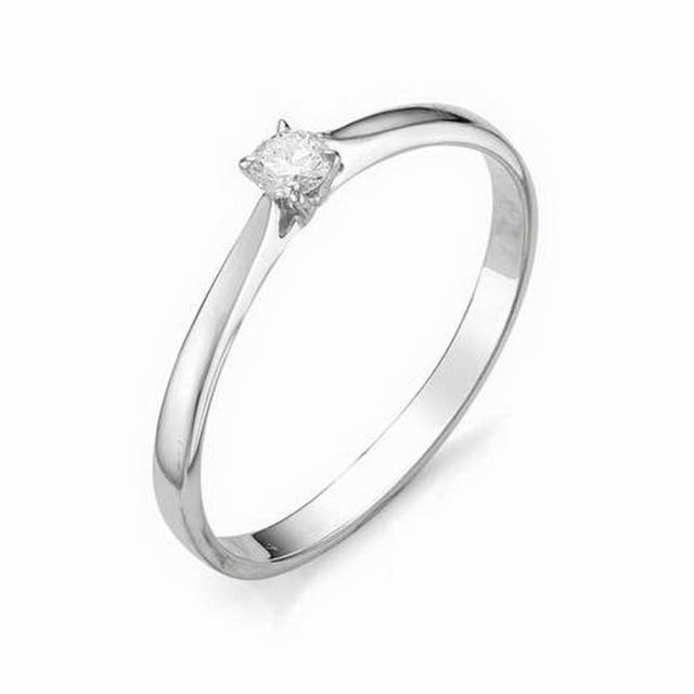 Помолвочное кольцо из белого золота с бриллиантом (031312)