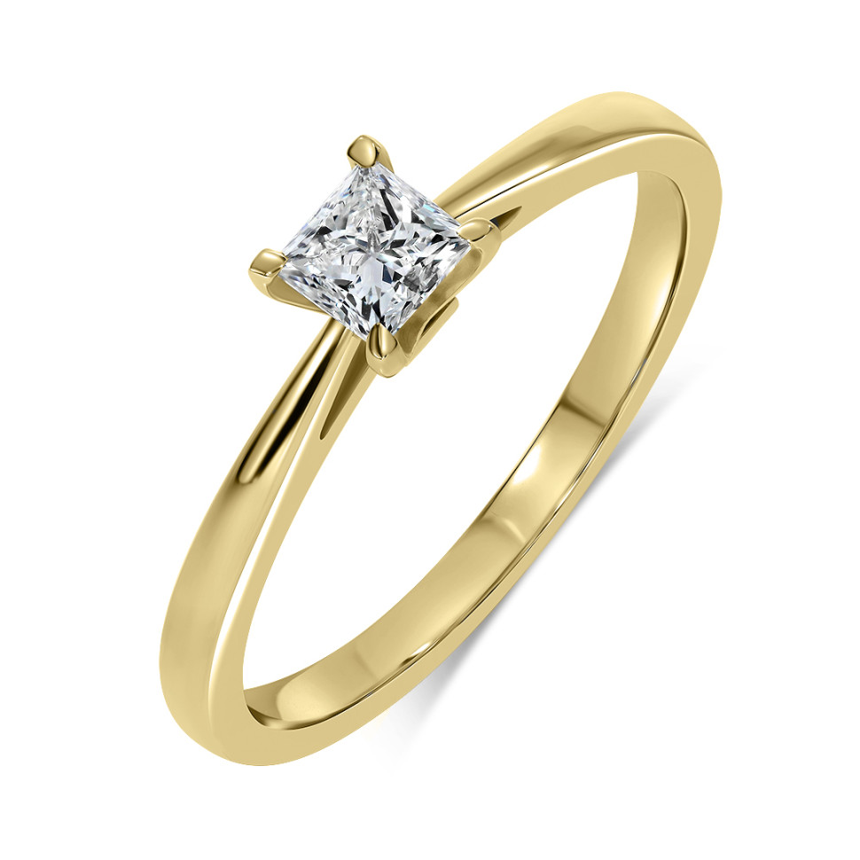 Помолвочное кольцо из жёлтого золота с бриллиантом (060057)