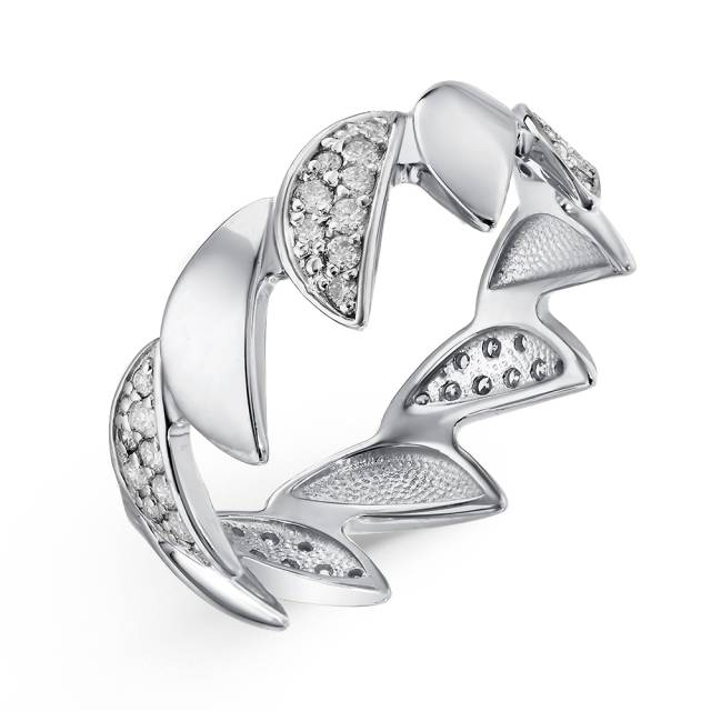 Кольцо из белого золота с бриллиантами (055036)