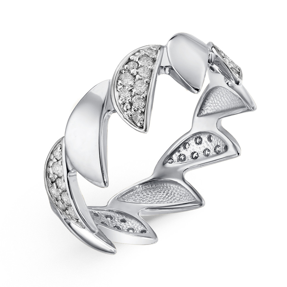 Кольцо из белого золота с бриллиантами (055036)