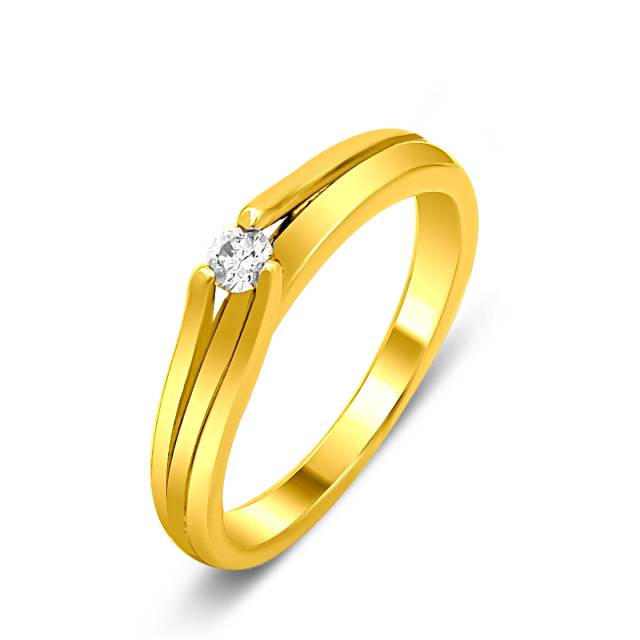 Помолвочное кольцо из жёлтого золота с бриллиантом (021165)
