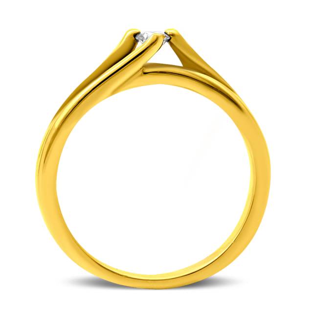 Помолвочное кольцо из жёлтого золота с бриллиантом (021165)