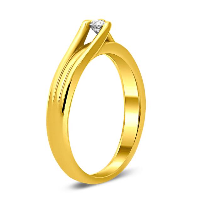 Помолвочное кольцо из жёлтого золота с бриллиантом (021165)