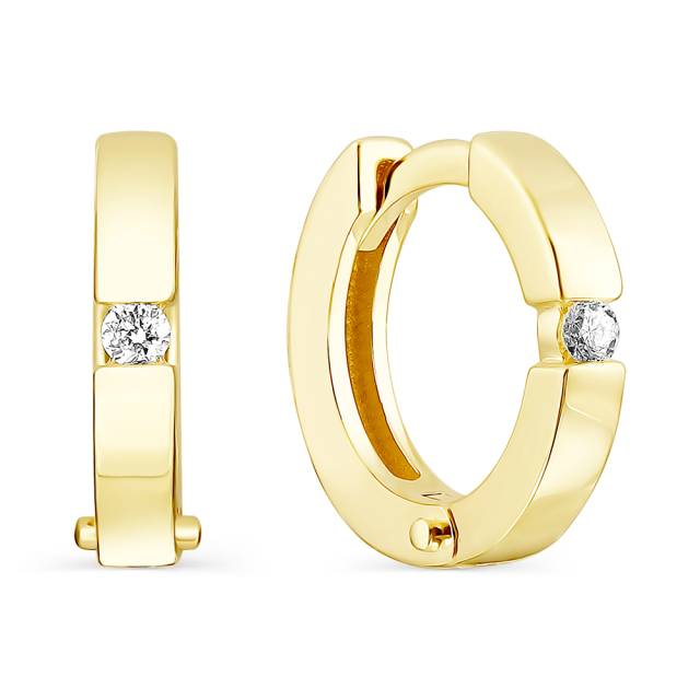 Серьги конго из жёлтого золота с бриллиантами (061331)