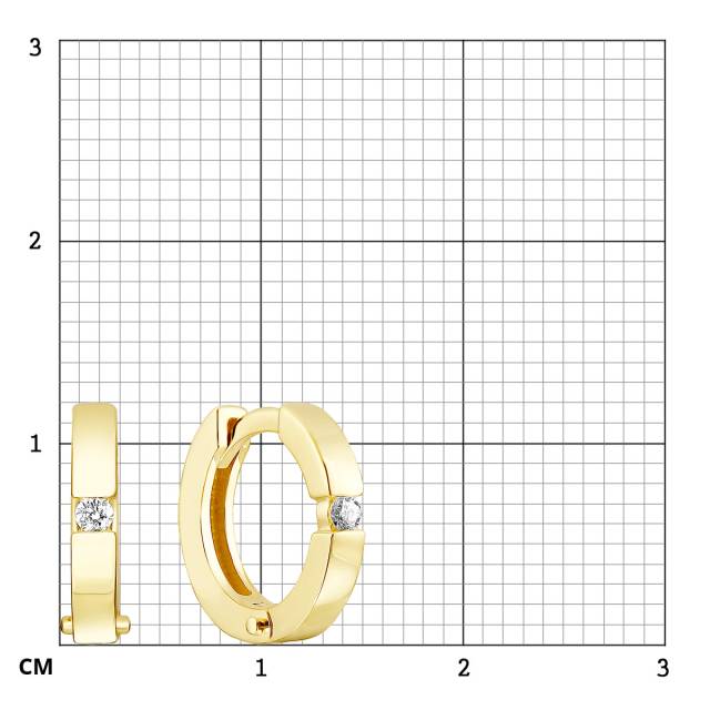 Серьги конго из жёлтого золота с бриллиантами (061331)