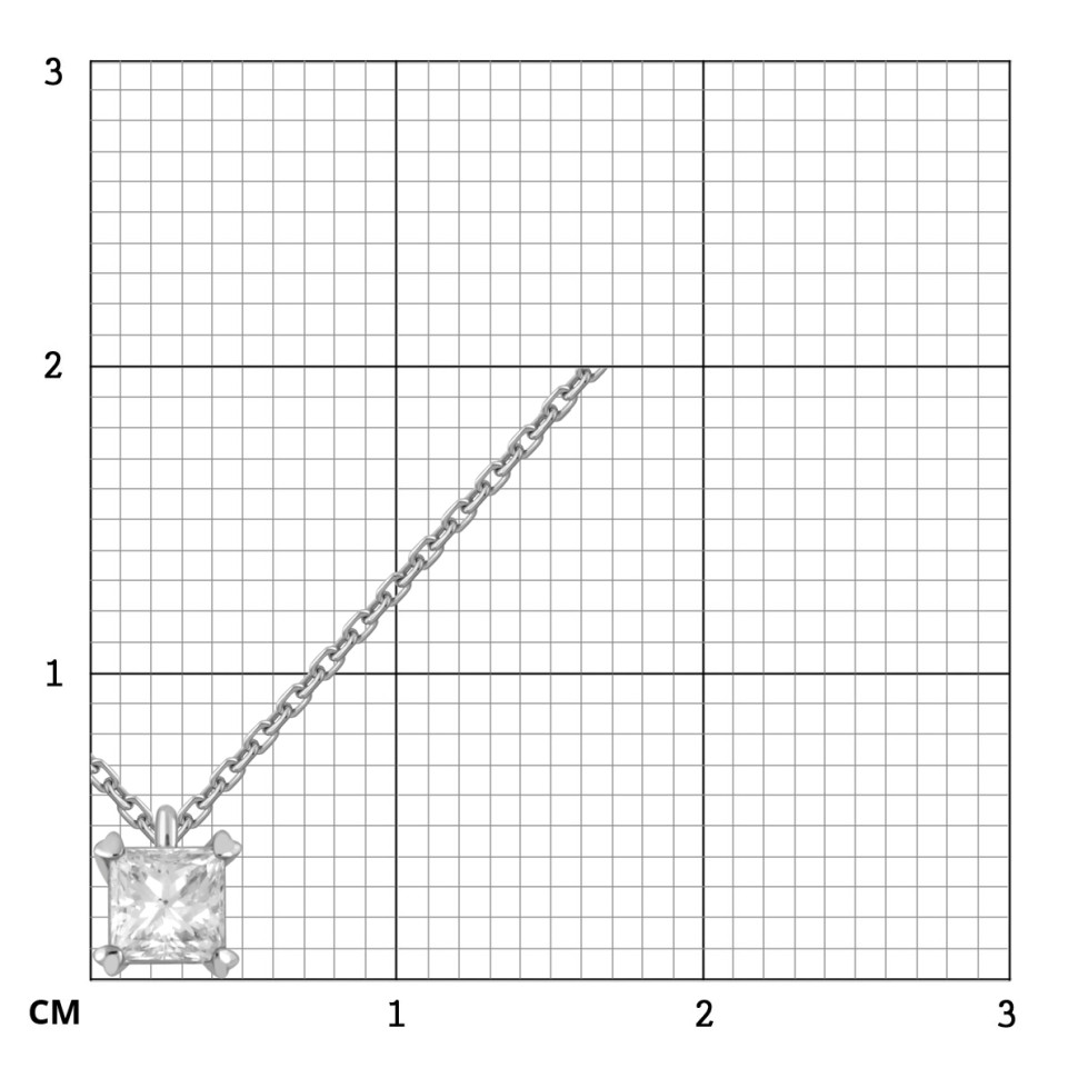 Колье из белого золота с бриллиантом (053730)